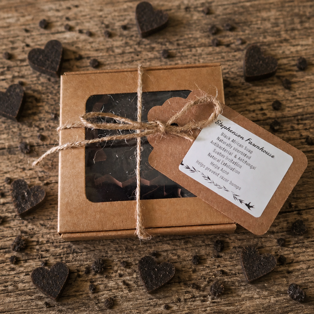 20oz Heart-Shaped Black African Soap